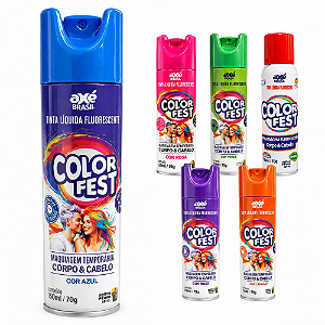 Tinta Líquida Fluorescente Axé Brasil Color Fest Maquiagem Temporária Para Corpo e Cabelo 150ml