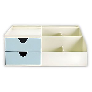 Organizador Multifuncional Jacki Design com 2 Gavetas Azul Agd18597