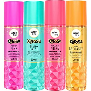 Kit Salon Line Body Splash Cabelo e Corpo: Xêrosa, Beleza Fatal, Viva La Vida, Radiante, Poder Pink 200ml
