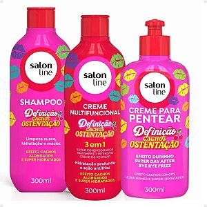 Kit Salon Line Definição Cachos Ostentação: Shampoo e Creme Multifuncional + Creme Pentear 300ml