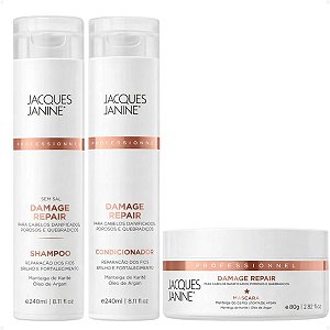 Kit Jacques Janine Damage Repair: Shampoo, Condicionador e Máscara Capilar 80g
