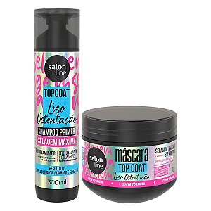 Kit Salon Line Top Coat Liso Ostentação: Shampoo 300ml e Máscara 300g