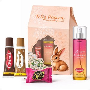 Kit Páscoa Carmed: Brigadeiro, Doce de Leite, Body Splash Amor de Verão e Mimo