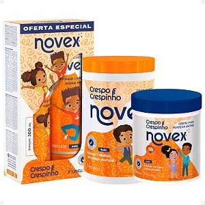 Kit Novex Crespo e Crespinho 4abc: Shampoo e Tratamento Condicionante 300ml + Creme De Tratamento e Creme para Pentear 1kg