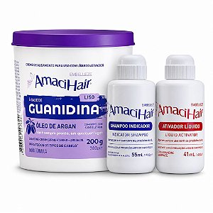 Kit Alisante Guanidina Embelleze Amacihair Liso Óleo de Argan