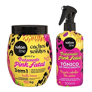 Kit Salon Line Multy Tratamento Pink Fatal: Creme 1kg e Tônico 300ml
