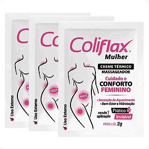 Kit Coliflax Mulher Sachê: 3 Cremes Térmicos Alívio Da Cólica Menstrual 2g