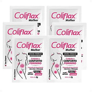 Kit Coliflax Mulher Sachê: 6 Cremes Térmicos Alívio Da Cólica Menstrual 2g