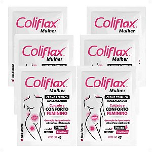 Kit Coliflax Mulher Sachê: 6 Cremes Térmicos Alívio Da Cólica Menstrual 2g