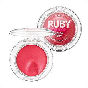 Blush e Lip Bouncy Ruby Kisses Melon Pop! Pink Mbb04bb