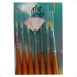 Kit Com 7 Pincéis Para Unhas Miss Frandy Cód.:pu12-6012