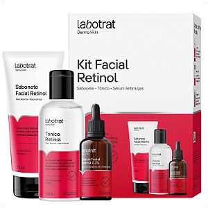 Kit Facial Labotrat Dermo Skin Retinol: Sabonete, Tônico e Sérum