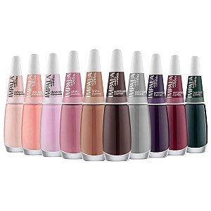 Kit Impala A Cor da Sua Moda 6ª Edição 10 Esmaltes: Relíquia, Discreto, Devaneio, Afeto, Linho, Essencial, Presença, Elegante e Bordado