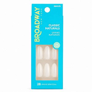 Unhas Postiças Broadway Classic Naturals Oval Longo 28 Unidades BBN07B