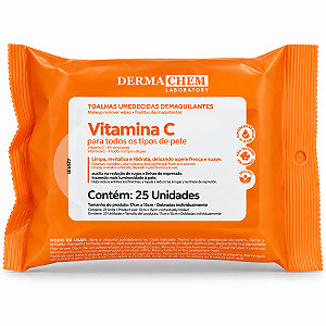 Toalhas Umedecidas Demaquilantes Dermachem Vitamina C Com 25 Unidades