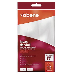 Luvas De Vinil Vabene Sem Pó Tam: G Com 12 Unidades Ref: 1407ind