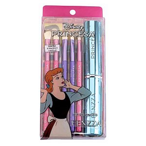 Kit Com 5 Pincéis e 1 Estojo Fenzza Disney Princesa Dis135