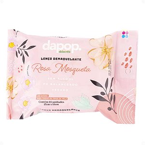 Lenço Demaquilante Dapop SkinCare Rosa Mosqueta Com 25 Unidades