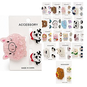 Kit Acessórios Para Cabelo: 1 Piranha Grande e 2 Pequenas Mgdf18503
