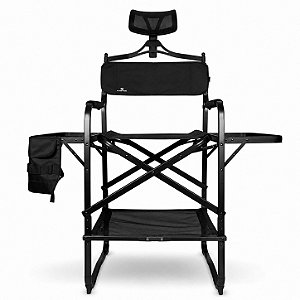Cadeira Profissional para Maquiagem Klass Vough Preta Acompanha Bag para Transporte Dc-013bl
