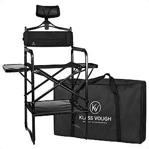 Cadeira De Maquiagem Portátil Klass Vough com Encosto de Cabeça e Bolsa Transporte Dc-013bl
