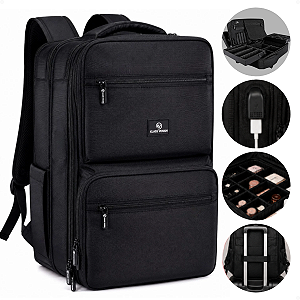 Mochila de Maquiagem Klass Vough Veronna Com Divisórias e Entrada Usb Hn-0359
