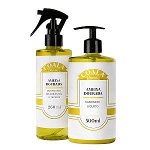 Kit Coala Ameixa Dourada: Sabonete Líquido 500ml e Odorizante De Ambientes 260ml