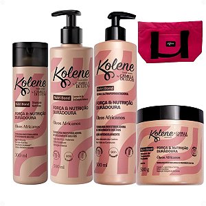 Kit Kolene By Camilla De Lucas Nutri Bond: Shampoo 300ml, Máscara 500g, Leave-in 500ml, Goma Capilar 500ml e Mimo