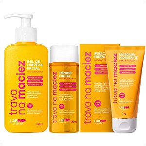 Kit LabPop by Labotrat Trava na Maciez: Gel de Limpeza, Tônico Facial e Máscara Hidratante
