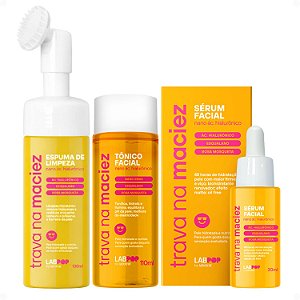 Kit LabPop by Labotrat Trava na Maciez: Espuma de Limpeza, Tônico Facial e Sérum Facial