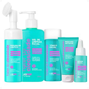 Kit LabPop by Labotrat Hater da Oleosidade: Espuma, Gel de Limpeza, Tônico, Máscara e Sérum