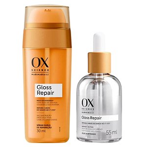 Kit Ox Science Mari Maria Hair Gloss Repair: Óleo Acetinado 55ml + Sérum duplo 30 ml