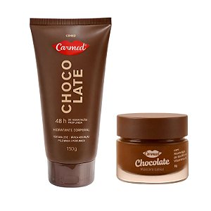 Kit Carmed Chocolate: Hidratante Corporal 150g e Máscara Labial