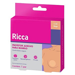 Protetor Adesivo para Mamilo Ricca Reutilizável Bege Cód. 3439