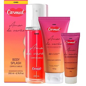Kit Carmed Amor De Verão: Body Splash 200ml, Hidratante Corporal 150g e Creme Para Mãos 40g