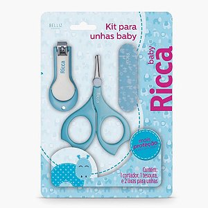 Kit para Unhas Ricca Baby Azul Cód:1657