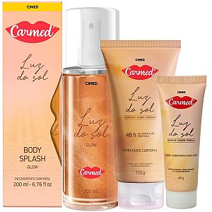 Kit Carmed Luz Do Sol: Body Splash 200ml, Hidratante Corporal 150g e Creme Para Mãos 40g