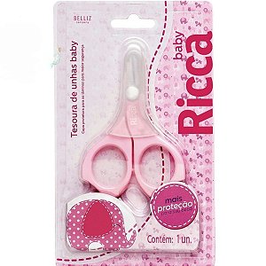 Tesoura de Unhas Ricca Baby Rosa Cód:916