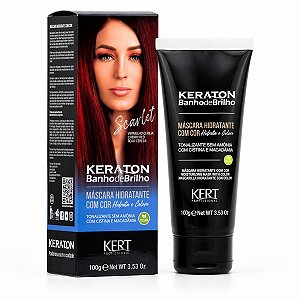 Tonalizante Kert Keraton Banho de Brilho Vegan Scarlet Vermelho Cereja 100g