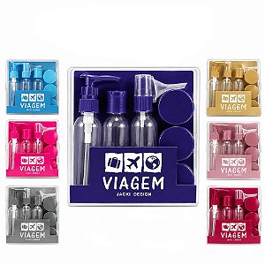 Kit Frascos para Viagem Jacki Design 9 Peças Akm20902