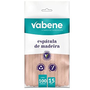 Espátula De Madeira Vabene Descartável 15cm Com 100 Unidades