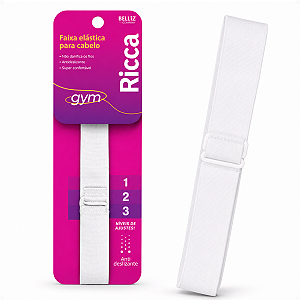 Faixa Elástica Para Cabelo Ricca Gym Antideslizante White Cód.1046