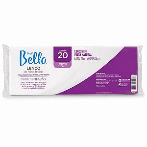 Lenços Depilatórios Depil Bella 20 Unidades Fibra Natural Para Cera