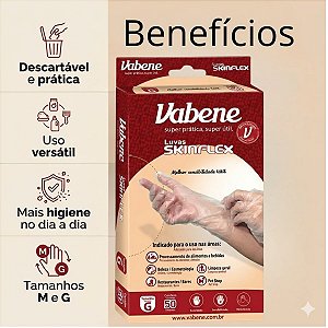 Luvas Skinflex Vabene Translúcida 50un