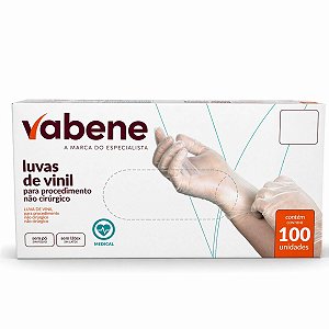 Luvas de Vinil Vabene Sem Pó 100un