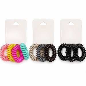 Kit Elástico De Plástico Para Cabelo Com 4 Unidades