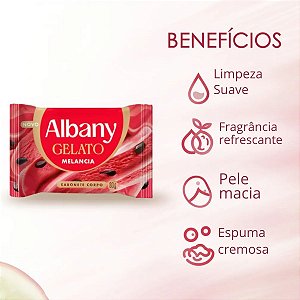 Sabonete Corporal Em Barra Albany Gelato Melancia 80g