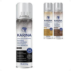 Retoque Capilar Temporário Karina Para Raiz e Fios Brancos 75ml