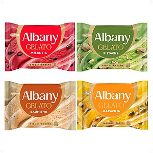 Kit Albany Sabonete Corporal Gelato: Melancia, Maracujá, Pistache e Baunilha 80g