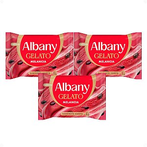 Kit Albany Sabonete Corporal Em Barra Gelato Melancia 80g Com 3
